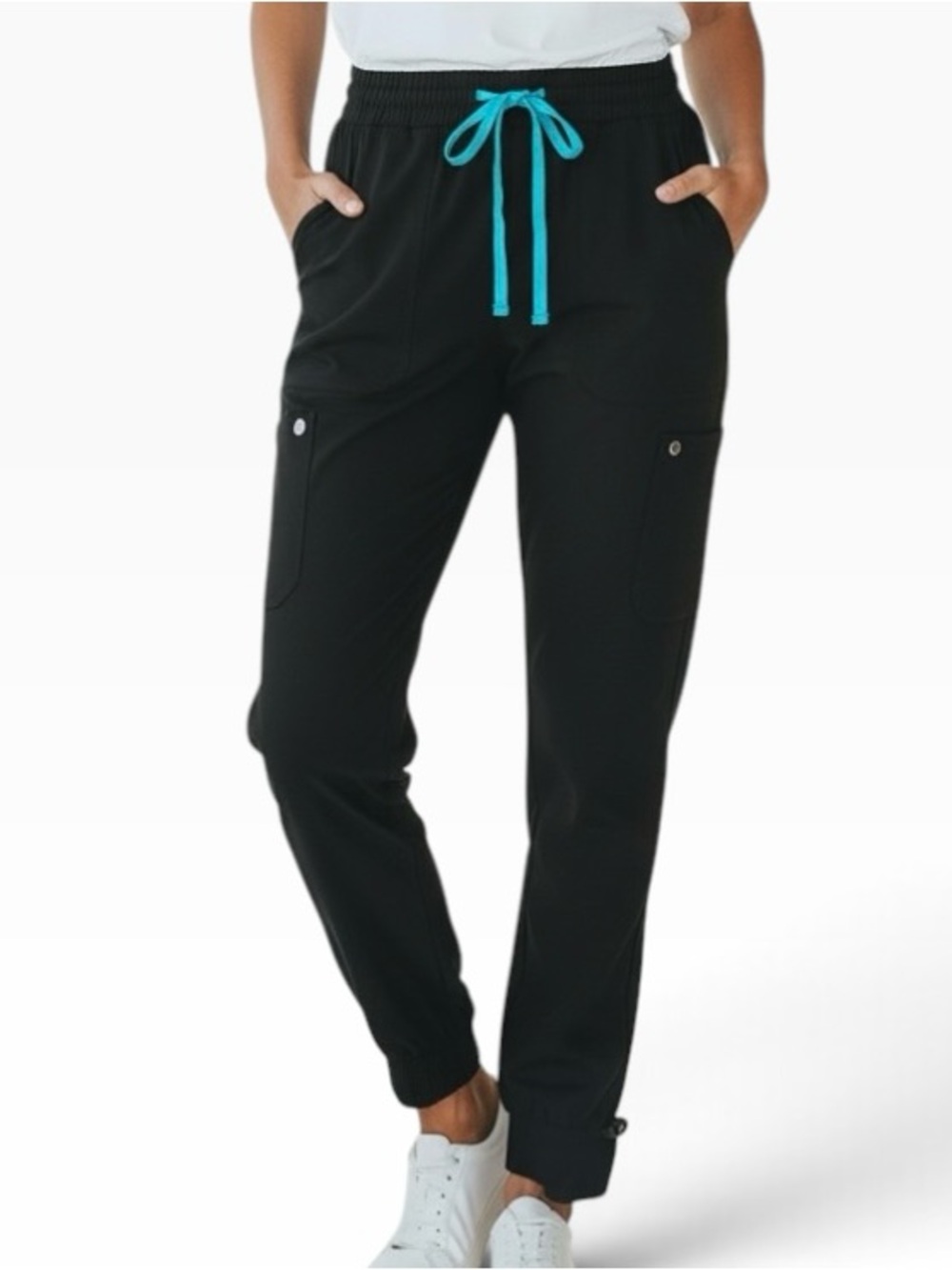 FIGS Cordoba Cargo Style Pants w/Snap Cuff W22SW2003T Black Size Xlrg/Tall